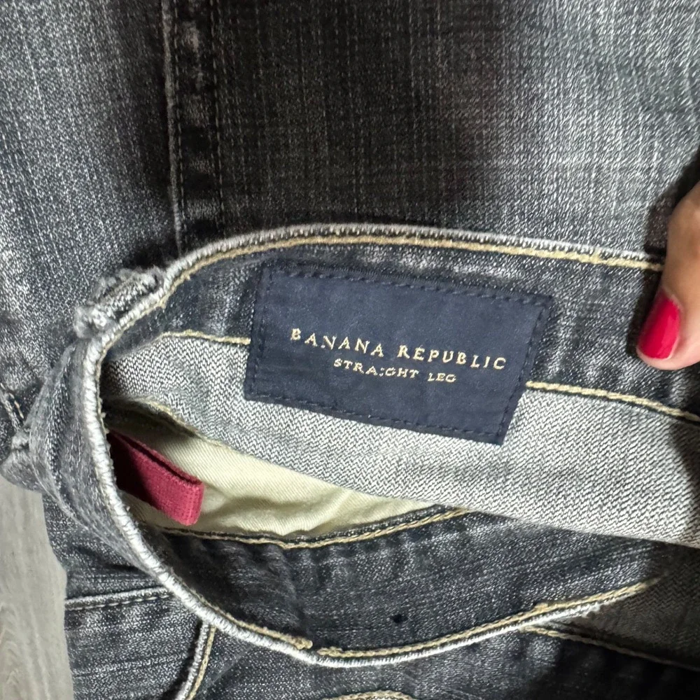 Banana Republic Straight Leg Jeans Men's 36x30 Dark Wash Denim Blk